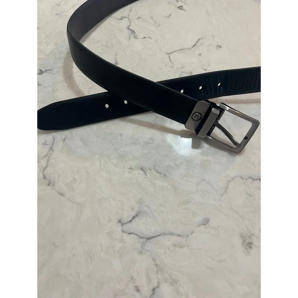 Chaps Mens Black  Belt XL 34-36 Gunmetal Buckle 12CH010006‎